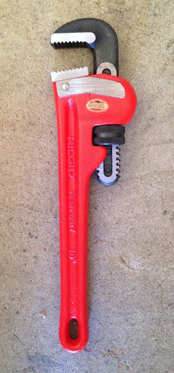 Ridgid pipe wrench — symbol of plumbing & heating work